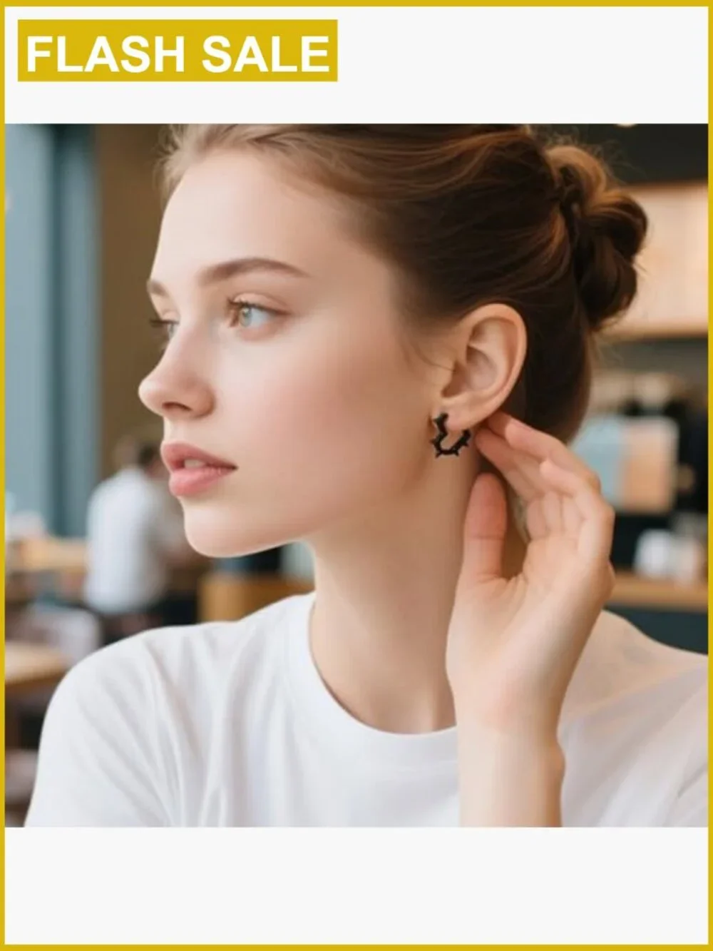 Punk Grunge Earring Set - Gothic Hoop Heart Spike Stud Earrings - Picture 6 of 7